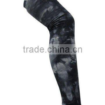 Ladies' fashion dark grey tie dyed leggings