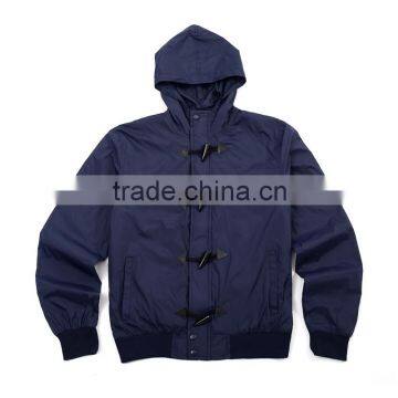 Placket horn decorative strap cap windproof jacket