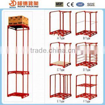 Foldable warehouse stacking pallet rack / stillage