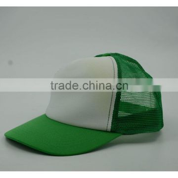 Green polyester trucker cap