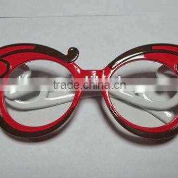 red frame plastic party glasses