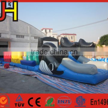 5 years factory inflatable shark obstacle course, inflatable water obstacle course