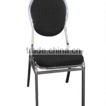 Black sponge and steel tube banquet chair