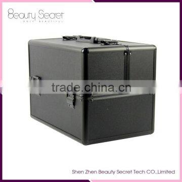 Black Lockable Handle Aluminum Cosmetic Portable Makeup Case