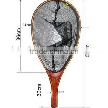 Pe trout bass wooden fishing landing net