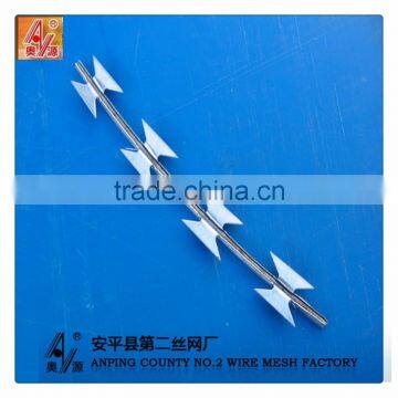 razor barbed wires/ss304 razor blade BTO18 barbed razor wire