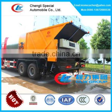 8cbm bitument asphalt tank and 12cbm gravel bucket synchronous chip sealer,asphalt mixer truck