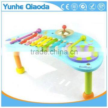 Wooden Musical Percussion Instruments Blue Moon Shape Table Xylophone Drum Symbol Noisy /educational Wooden Toy/ photo-5
