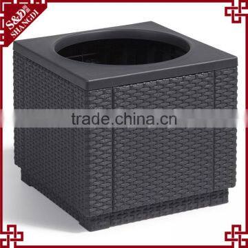 UV-resistant Outdoor Garden Resin Rattan Square Garlic Planter Sale photo-3