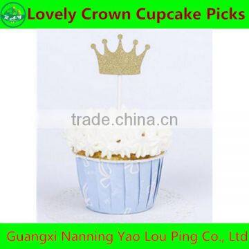 Bling Lovely Crown Cupcake Pick For Decoration Wedding Birthday Party Best Gifts photo-3