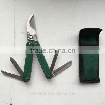 5 IN 1 MULTI GARDEN TOOLS PRUNING SNIPPER TRIMMER BUSHES GARDENING WITH POUCH