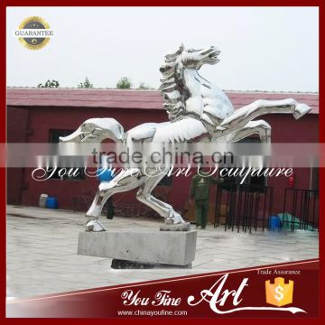 Garden Decoration Large Stainless Steel galloping Horse Sculpture