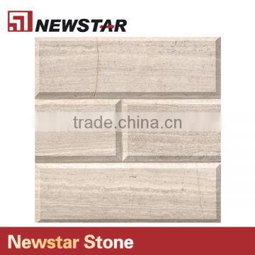 Newstar White Oak Subway Tile Honed Beveled Wooden Marble Mosaic photo-2