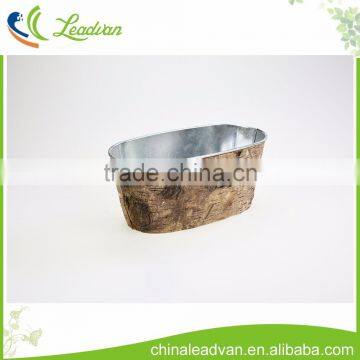 2017 Factory Promotion 10" Handicraft Metal Mesh Garden Insert Outdoor Oval Planter Flower Pots photo-3