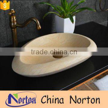 Modern yellow marble bathroom wash basin NTS-BA014Y