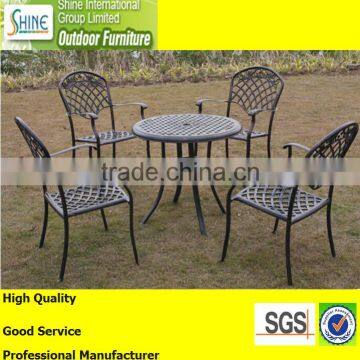 Outdoor furniture 4 chairs+1 table black cast aluminum patio furniture garden furniture