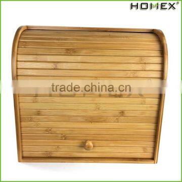 Bamboo kitchen double bread box/ bread holder Homex-BSCI