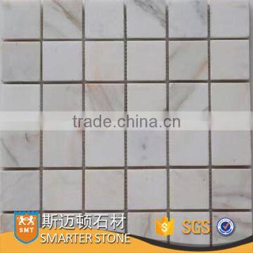 Calcutta white stone tile patterns for square mosaic for wall