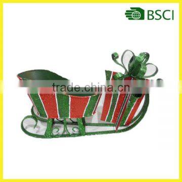 2016 newest handmade outdoor metal christmas sleighs decoration