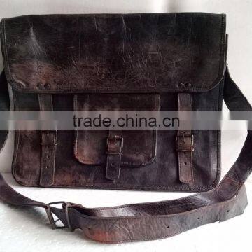 High quality classic design handmade vintage colored pure goat leather bag