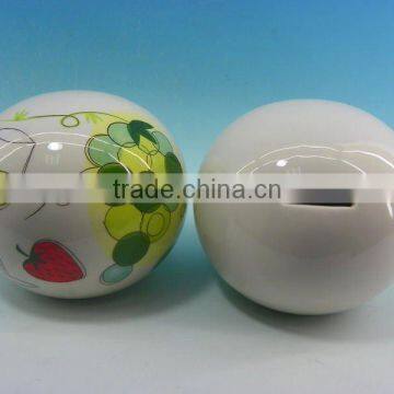 HANDPAINTING ROUND CERAMIC SAVING BANK