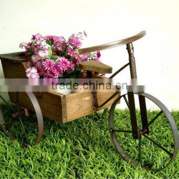 Mini wooden cart for flowers and plants