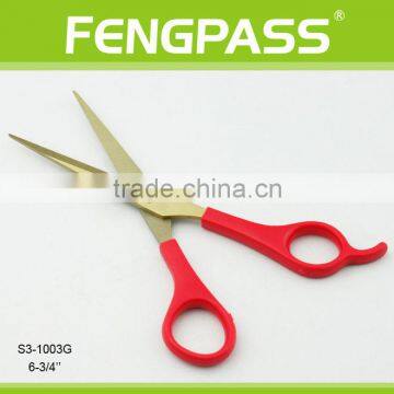 S3-1003G 6-3/4" Inch 2CR13 Stainless Steel Blade With ABS Handle Glod-plating Hair Cutting Salon Scissors