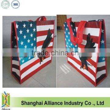 American Stars and Stripes Flag Picture Printing National Day Gift Full Color Lamination Non Woven Bag