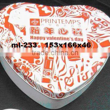 heart shapes box for chocolate packing, Heart Tin Case