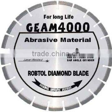 Laser Welded Segmented small diamond blade for extremely abrasive material (GEAM)