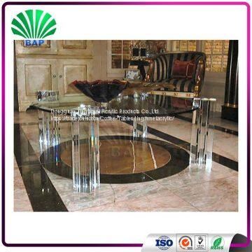 Plexiglass Mirrored Coffee Table Acrylic Cafe Table Clear Living Room Center Table photo-3