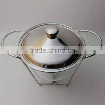 Large 4L Round Chafing Dish Glass Hot Food Warmer With Glass Dish photo-2
