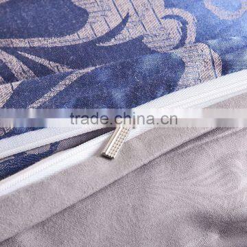 2016 Jacquard Lake Blue Satin 4pcs Bedding Sets Including Duvet Cover Bed Sheet Pillowcases Set Twin King Queen Full Size. photo-6