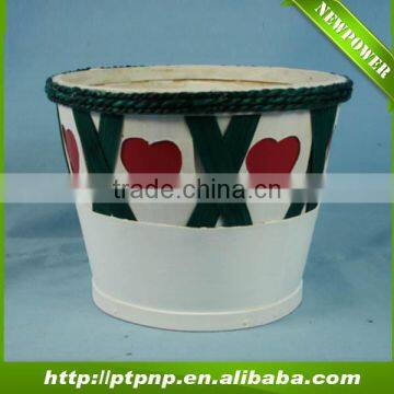 Heart design Wooden Flower Pot for home and garden