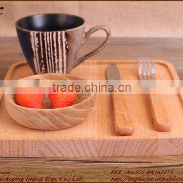 Wooden pallet/serving container, beech, square, color natural,23.3*23.2cm/33*24cm