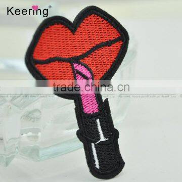 3D Colorful Fashionable Lip Custom Embroidery Textile Patches WEF-076 photo-3