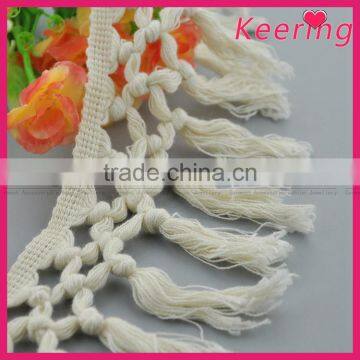 Wholesale handmade cotton knot tassel fringe for dresses WLCA-006