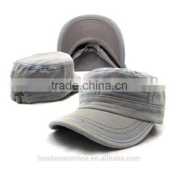 Customize Blank Washed Denim Military Caps Dongguan Factory