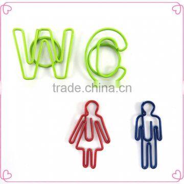 WC female and male shapes colors metal paper clip