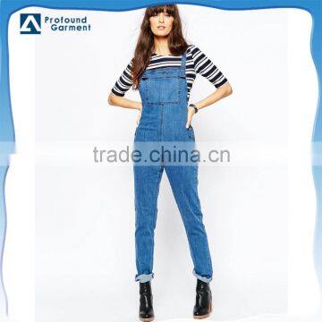 hot sale young fashion women overalls women denim jean conjoined jeans oem service