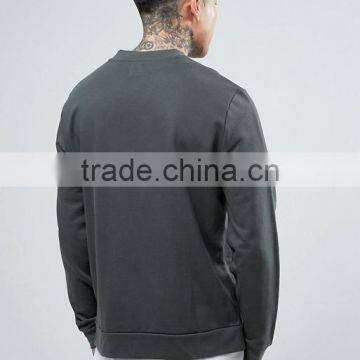 2017 Best Price High Quality New Design Durable Baseball Collar 100% Cotton Sweat Grey Casual Men Sport Jacket photo-2