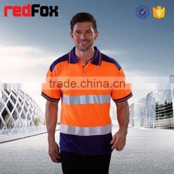 Jersey T-shirt With Collar Colored Reflective Safety T-shirt for Running Top Quality Safety T-shirt photo-4