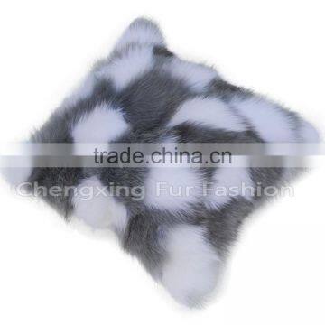 CX-D-33E Real Fox Fur Decorative Throw Pillow Case Plain Cushion Pillow Cover photo-4