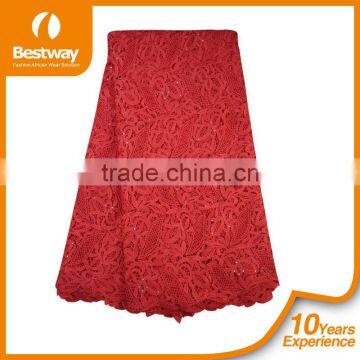 Royal Blue Chemical China Embroidery Lace Fabric Beaded Guipure Lace Cupion Lace CP0011 photo-2