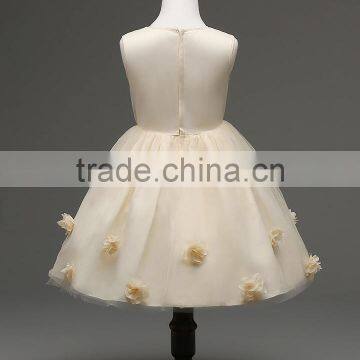 MGOO Hot Sale Cheap Champage Floral Girl Dress New Design Long Frock Children Fairy Dress 2016 MGT020 photo-4