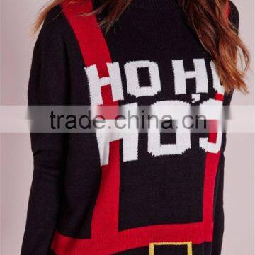 Custom Pattern Design Women Oversized Christmas Jumper Longline Sweater Knitwear Pullover Long Sleeve photo-5