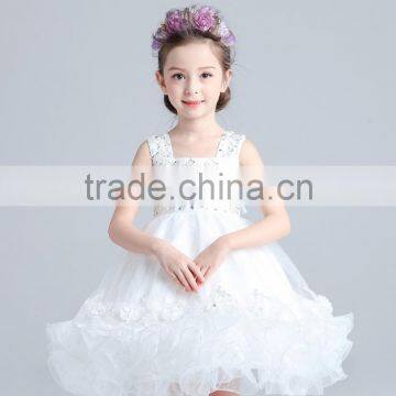 White Ruched Embroidery Flowers Dress Tulle Skirt Cocktail Dresses Ruffle Skirt photo-6