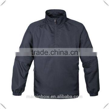 Men's performance lightweight golf windshirt jacket , Long Sleeve breathable voiceless Microfiber Windshirt