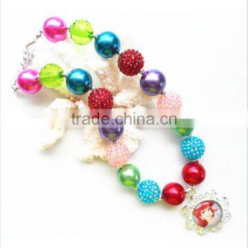 Wholesale Girl's Necklace Handmade Plastic Bead Cheap Plastic Bead Necklace for Children