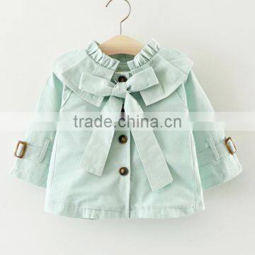 Zm40652b Plain Korean Design Children New Trench Coat Girls Cotton Wind Coat photo-4